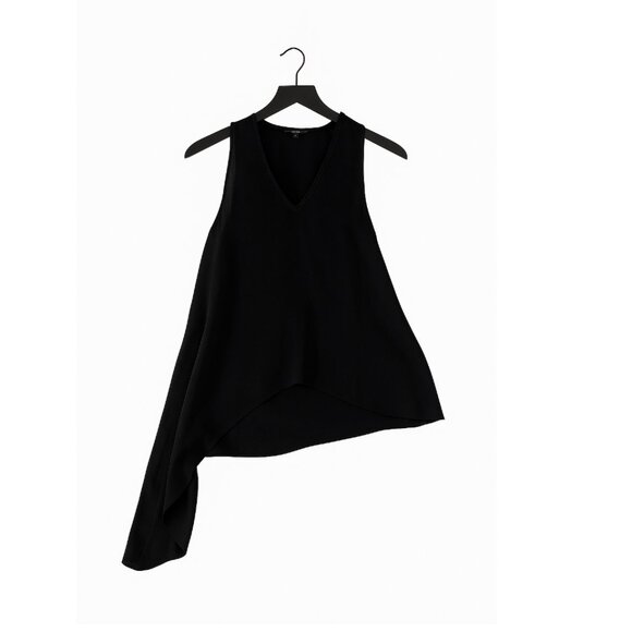 Kimberly Ovitz Black Asymmetrical Draped Top – XS - Picture 1 of 3